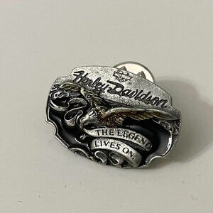 Harley Davidson Legend The Lives On Eagle Pin